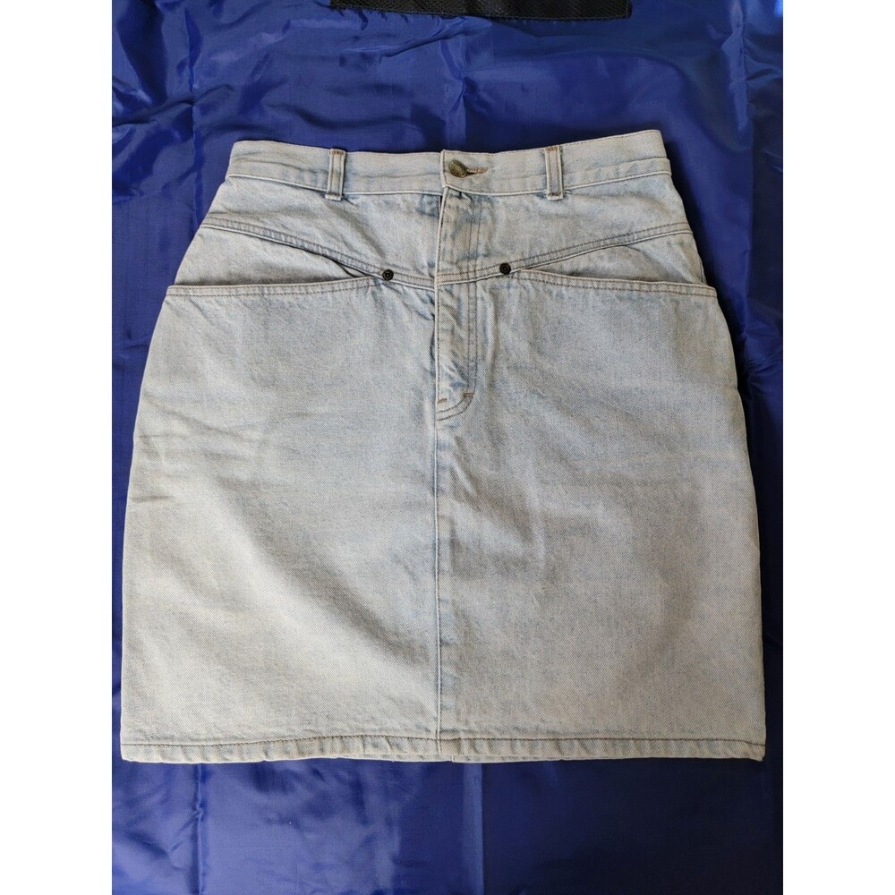 1980s Calvin Klein Brooke Shields Denim Skirt Size 13 High Waist Made in USA